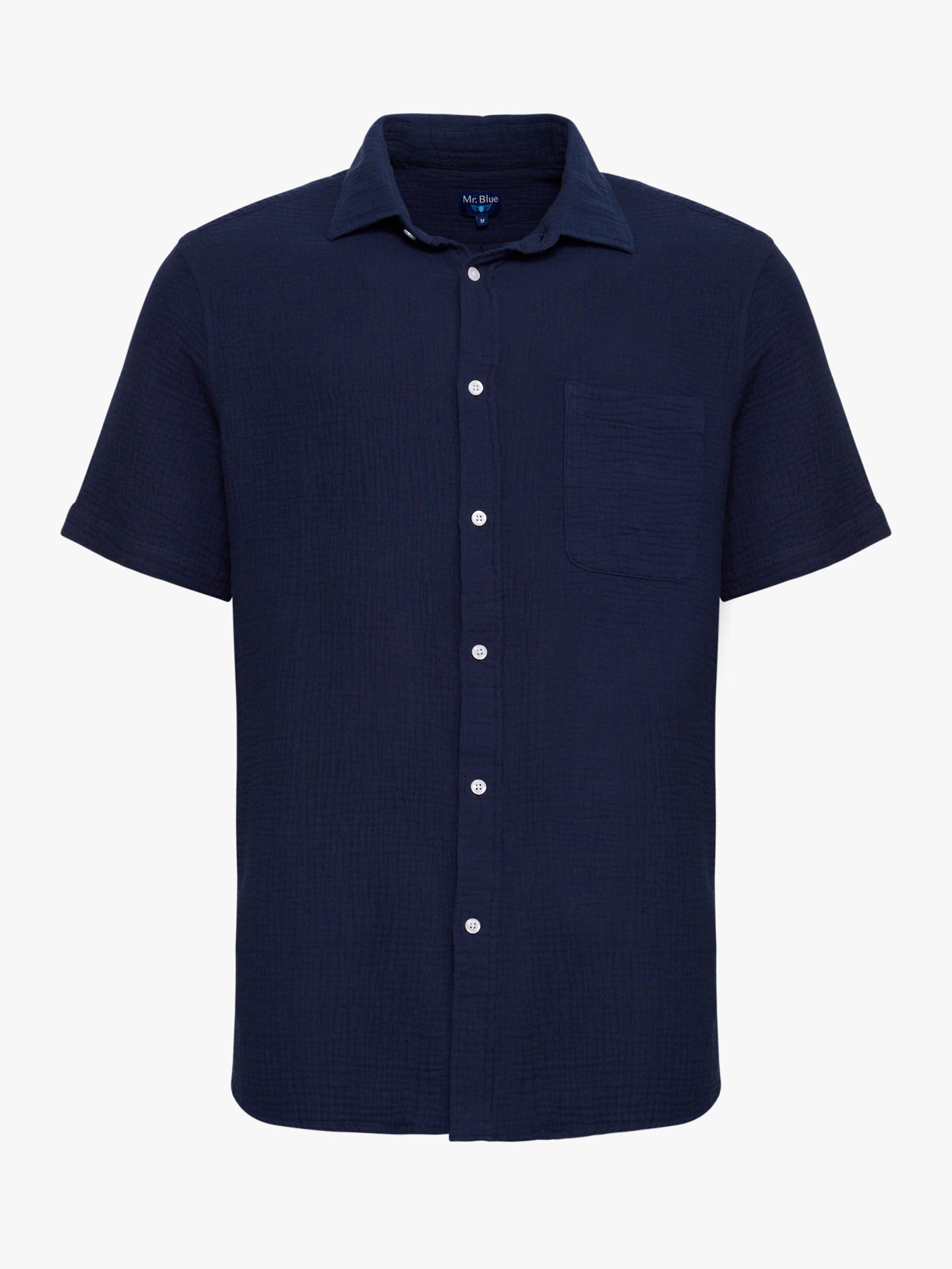 SEERSUCKER AZUL MANGA CORTA REGULAR FIT MR. AZUL