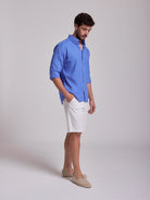 BLUE LINEN SHIRT LONG SLEEVE REGULAR FIT MR. BLUE