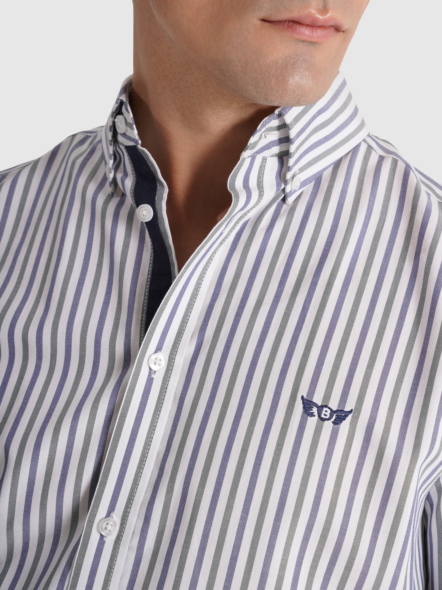 Camisa Algodão Azul Manga Comprida Regular Fit Mr. Blue