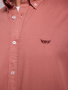RED COTTON SHIRT LONG SLEEVE REGULAR FIT MR. BLUE