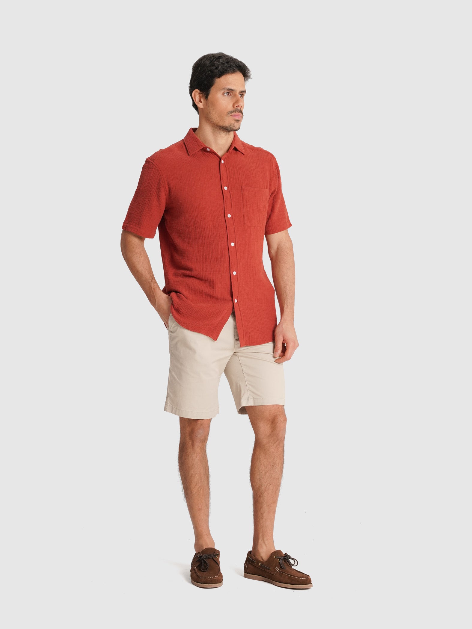 CAMISA MR ROJA MANGA CORTA REGULAR FIT. AZUL