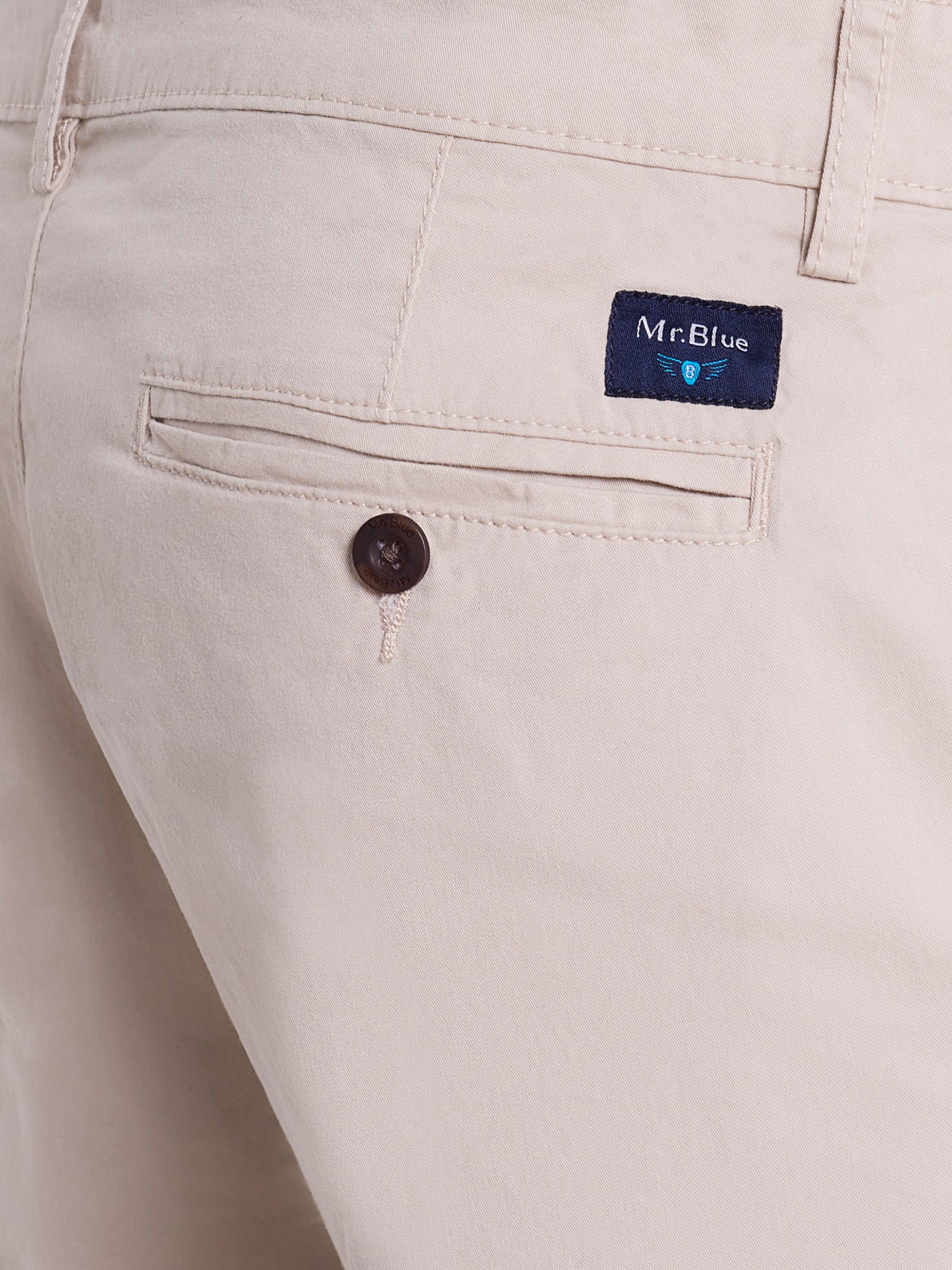 BEIGE COTTON BERMUDA REGULAR FIT MR. BLUE