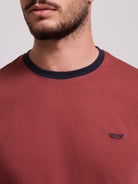 T-SHIRT ALGODÃO VERMELHA MANGA CURTA REGULAR FIT MR. BLUE