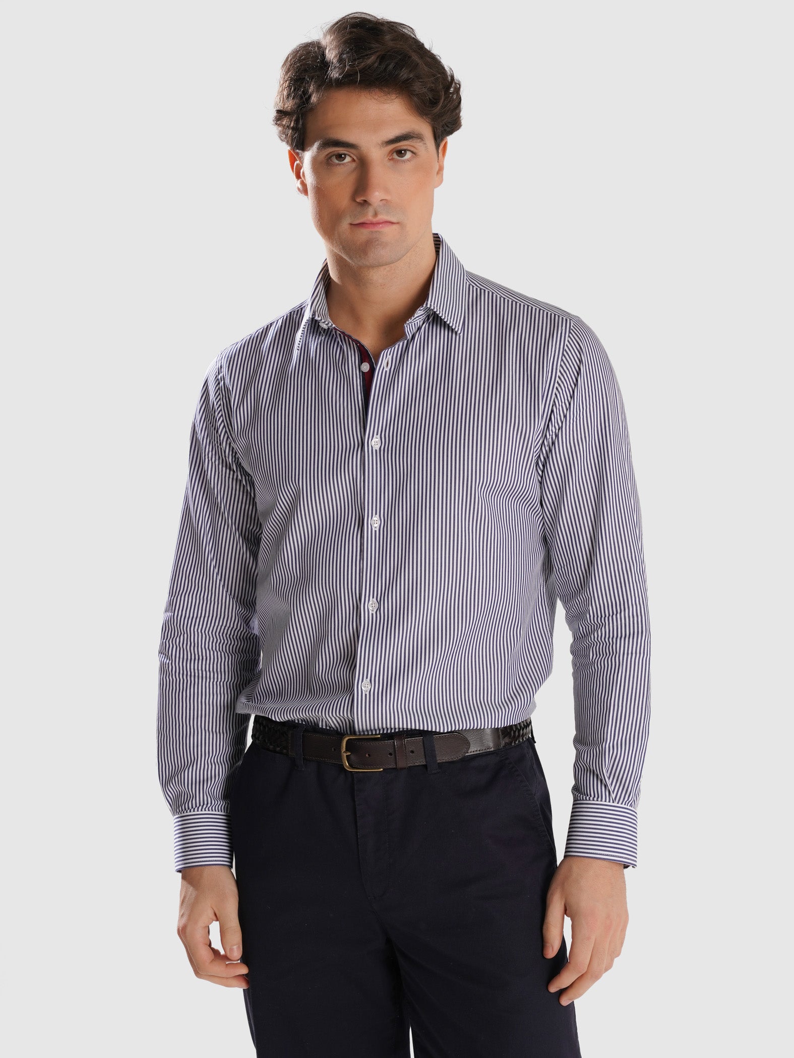 CAMISA TWILL AZUL MANGA COMPRIDA SLIM FIT MR. BLUE