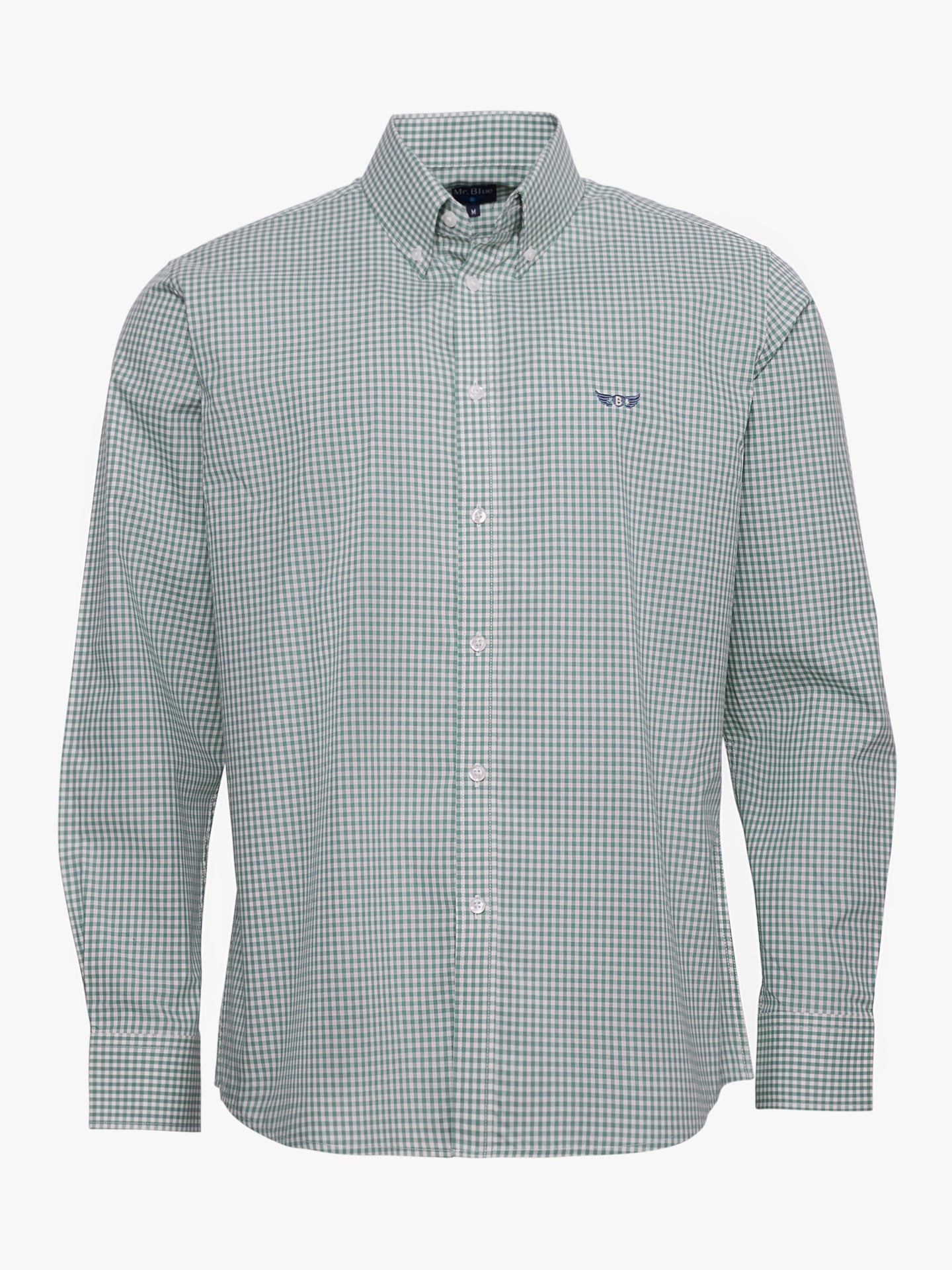 GREEN COTTON SHIRT LONG SLEEVE REGULAR FIT MR. BLUE