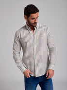 GREEN LINEN SHIRT LONG SLEEVE REGULAR FIT MR. BLUE
