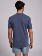 T-SHIRT ALGODÃO AZUL MANGA CURTA REGULAR FIT MR. BLUE