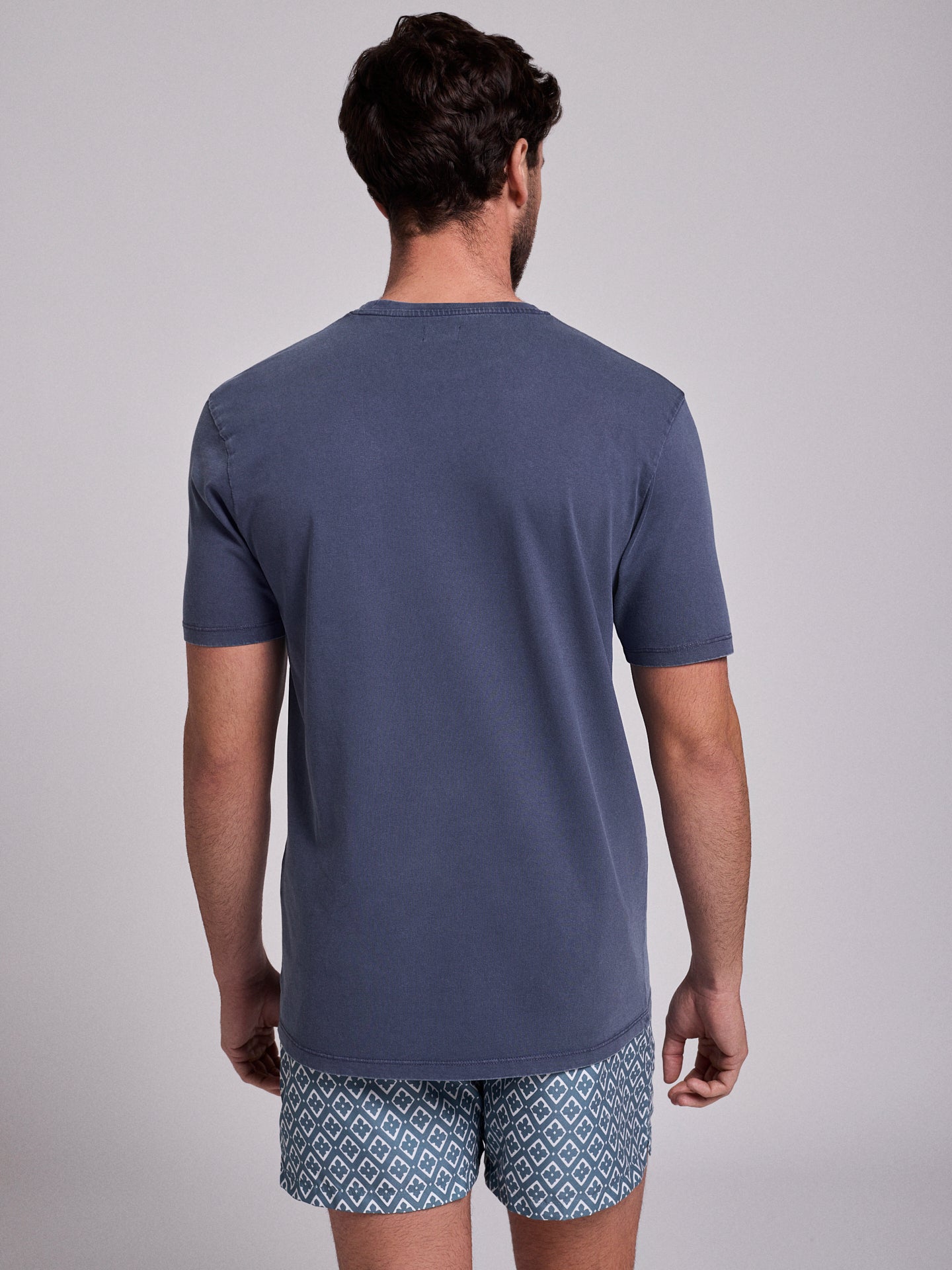 T-SHIRT ALGODÃO AZUL MANGA CURTA REGULAR FIT MR. BLUE