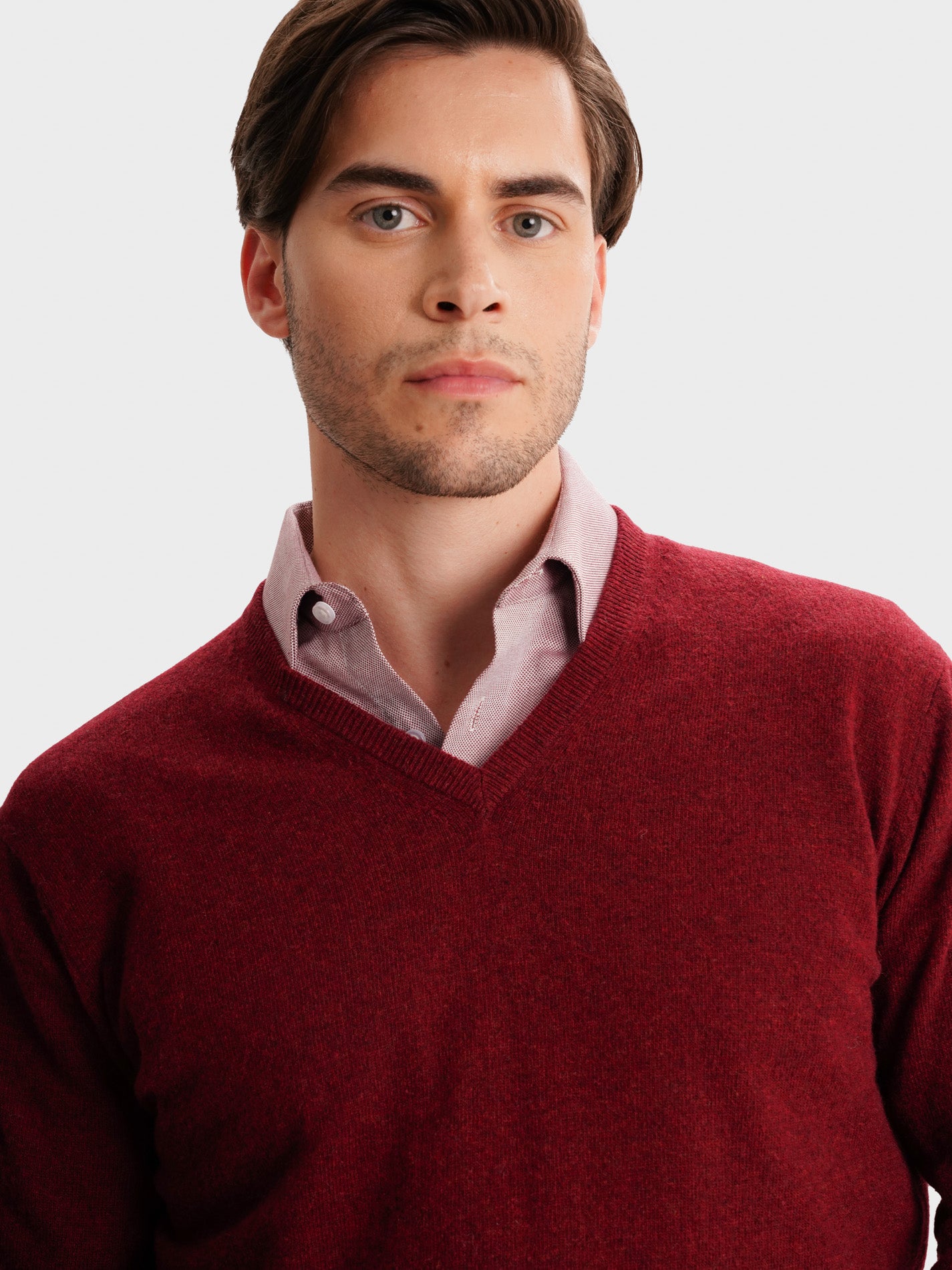 RED THICK PULLOVER WITH REGULAR FIT MR ELBOW PADS. BLUE