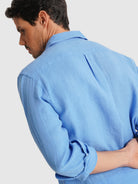 TAILORED FIT LONG SLEEVE BLUE SHIRT MARK BELLUCCI