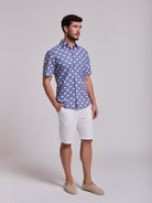 BLUE COTTON SHIRT SHORT SLEEVE REGULAR FIT MR. BLUE