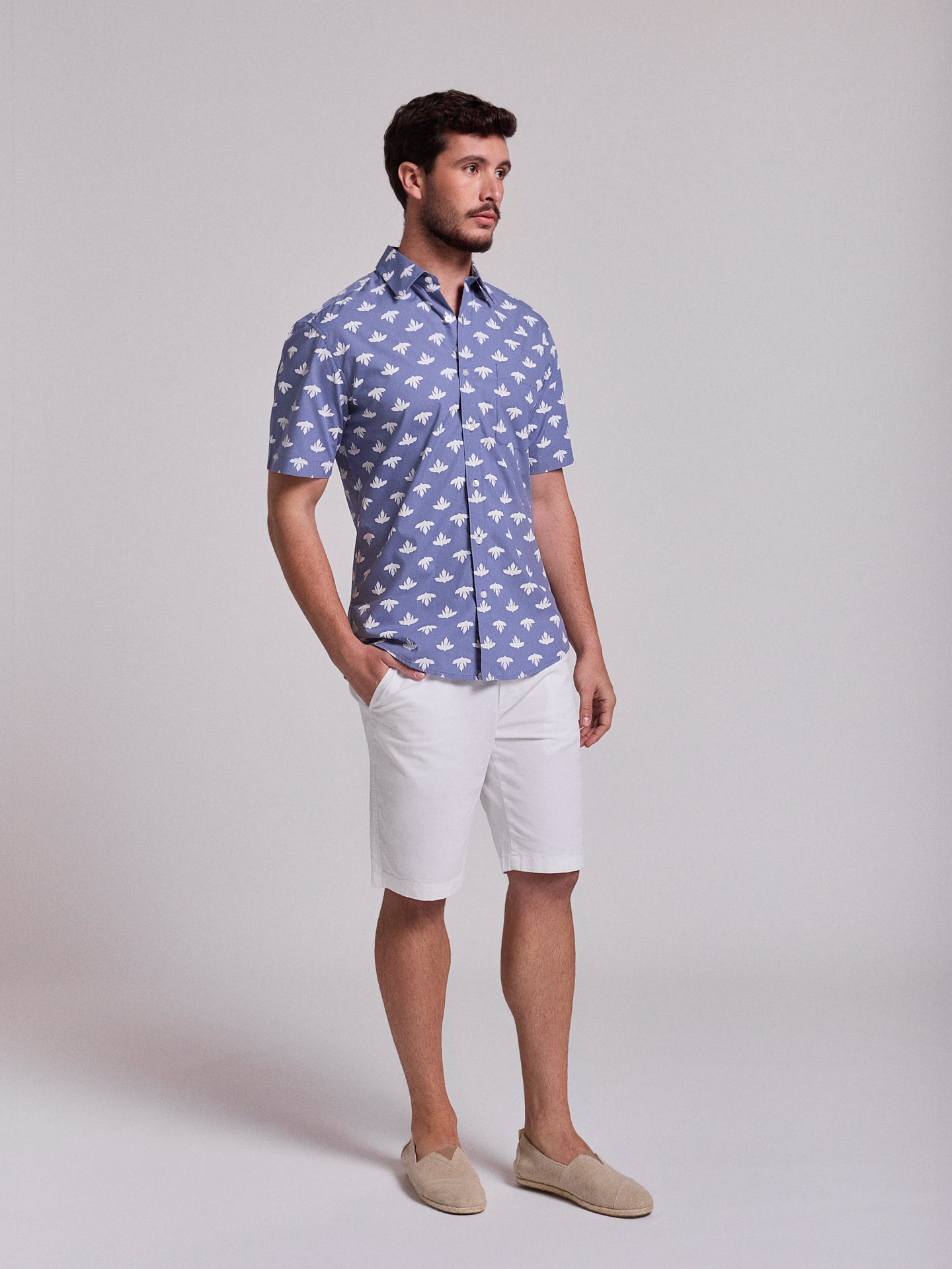 BLUE COTTON SHIRT SHORT SLEEVE REGULAR FIT MR. BLUE