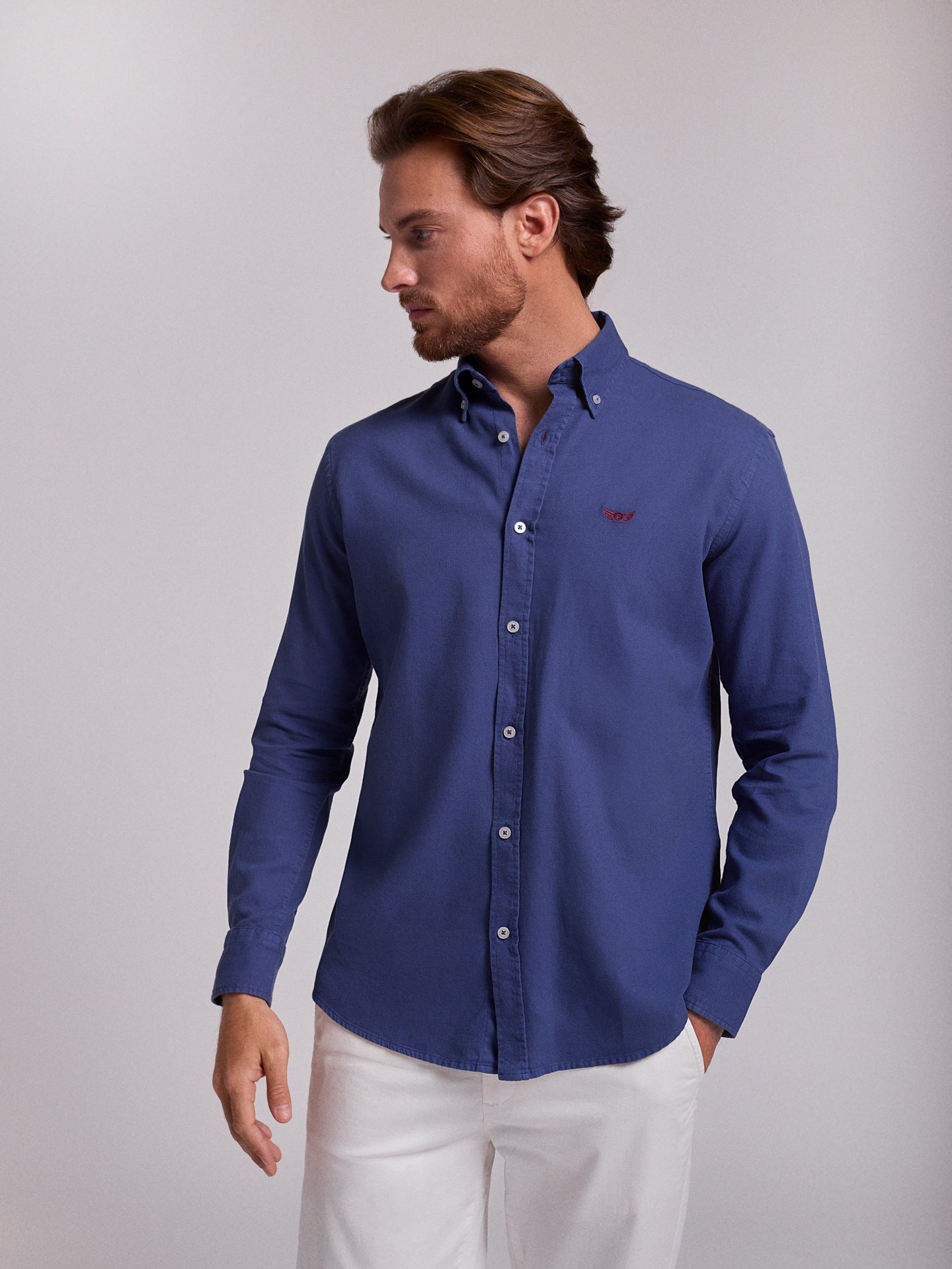 BLUE COTTON SHIRT LONG SLEEVE REGULAR FIT MR. BLUE