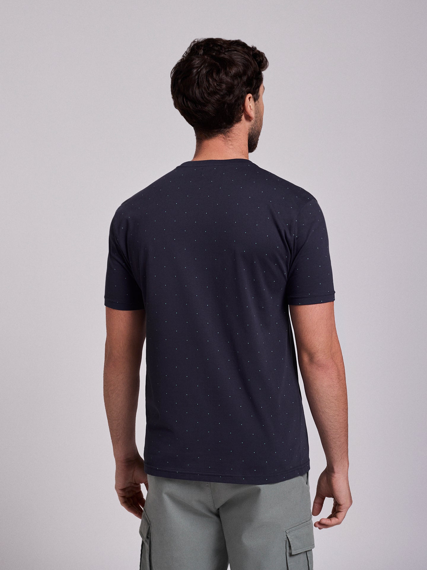 BLUE COTTON T-SHIRT SHORT SLEEVE REGULAR FIT MR. BLUE