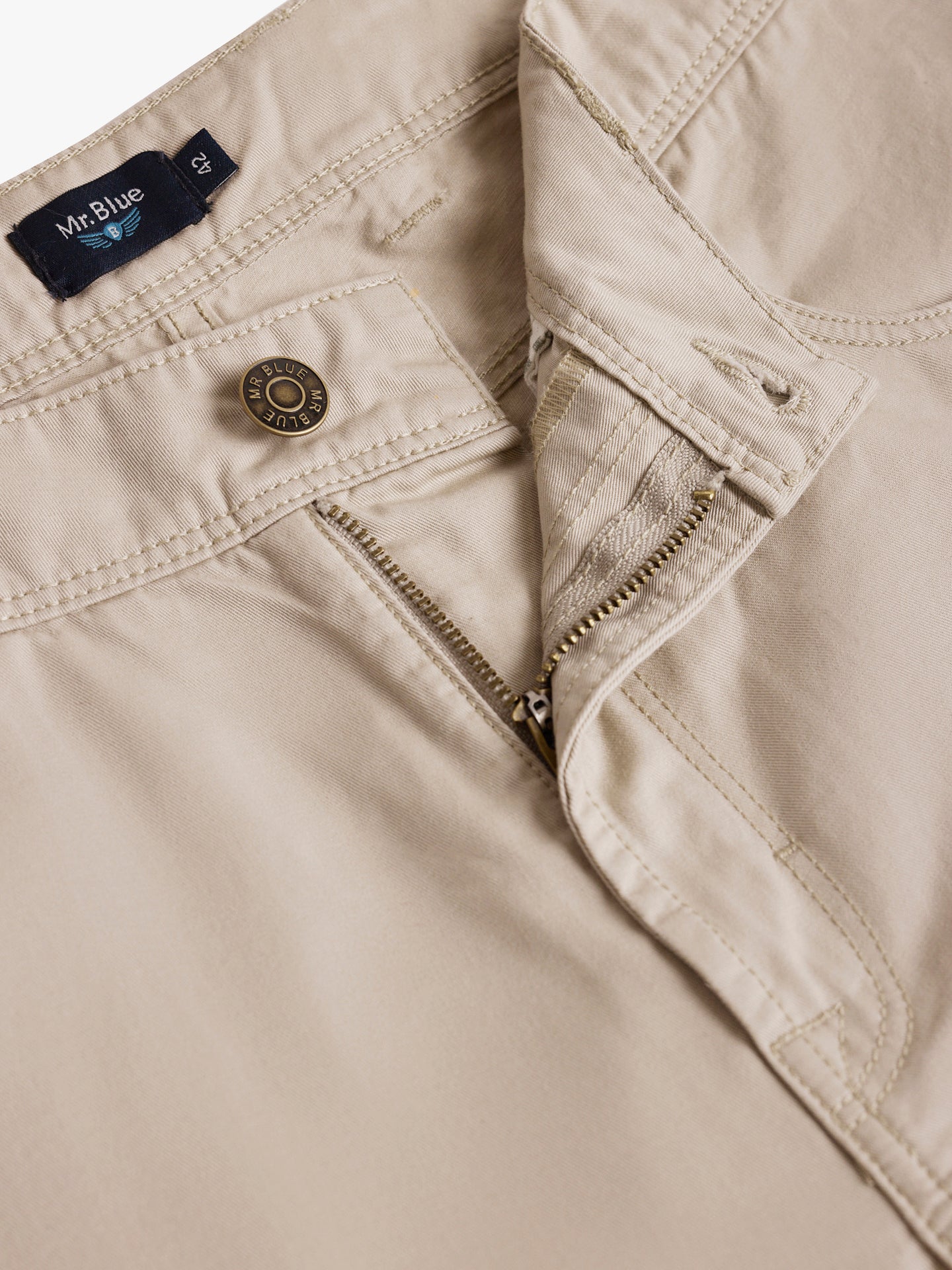 Mr. Blue Regular Fit Twill Beige Chinos