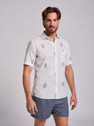 GREEN LINEN SHIRT SHORT SLEEVE REGULAR FIT MR. BLUE