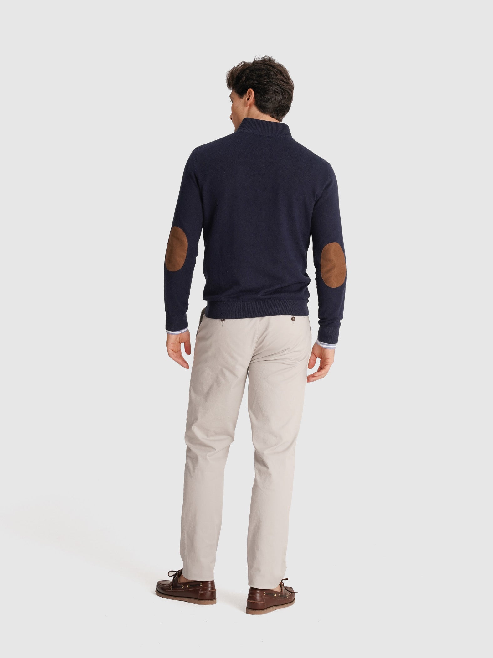 PULLOVER AZUL COM COTOVELEIRA REGULAR FIT MR. BLUE