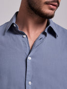 BLUE LINEN SHIRT LONG SLEEVE SLIM FIT MR. BLUE