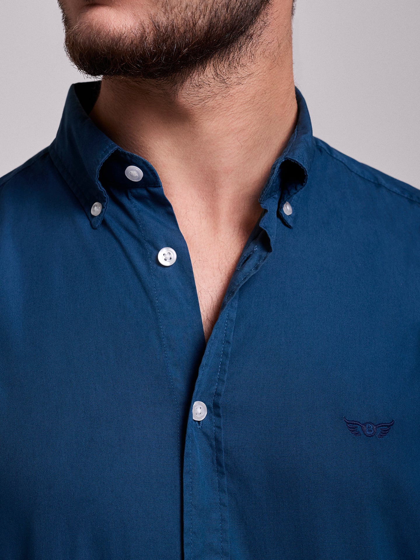 BLUE COTTON SHIRT LONG SLEEVE REGULAR FIT MR. BLUE