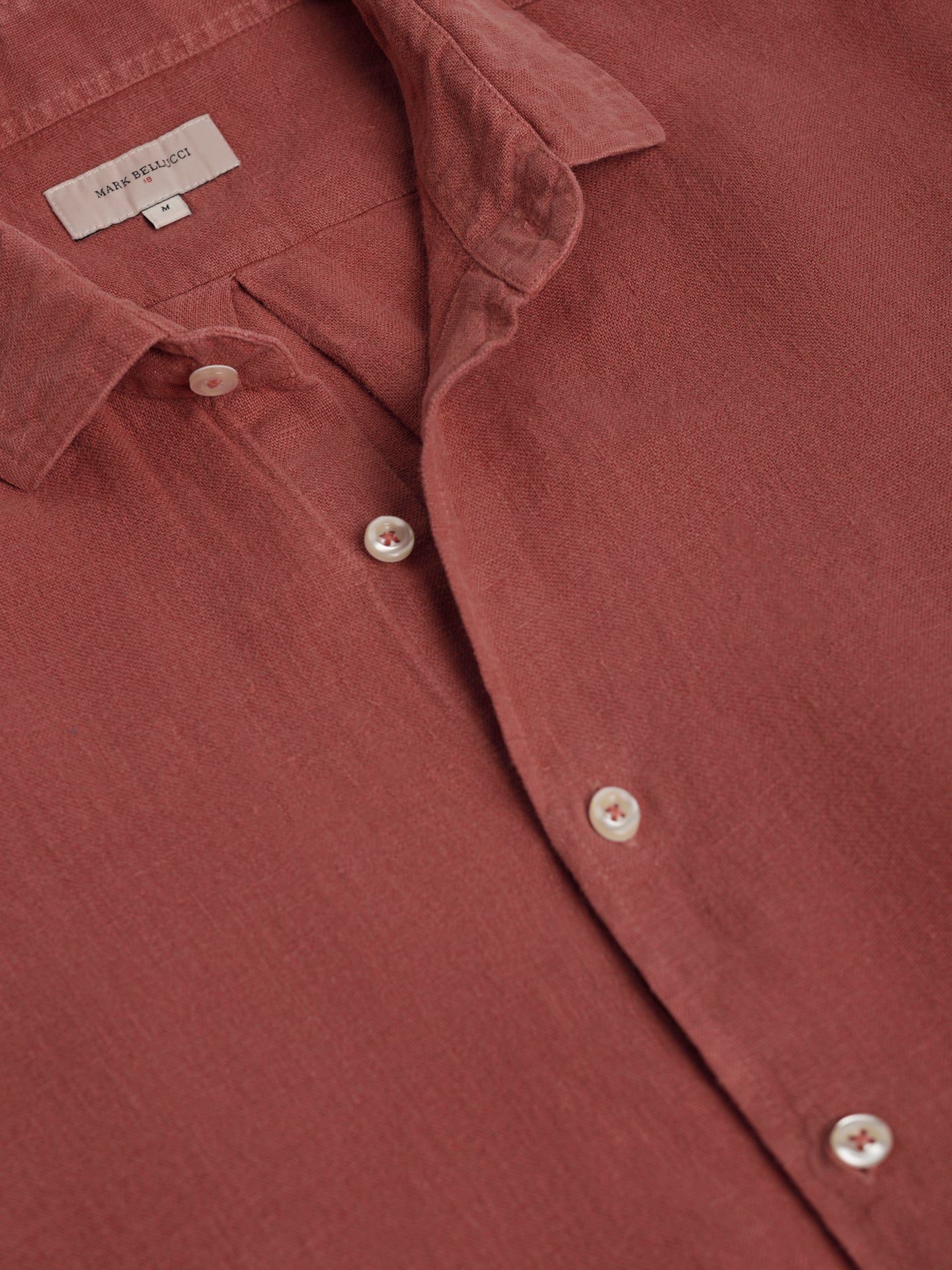 Camisa entallada de lino rosa Mr. Blue