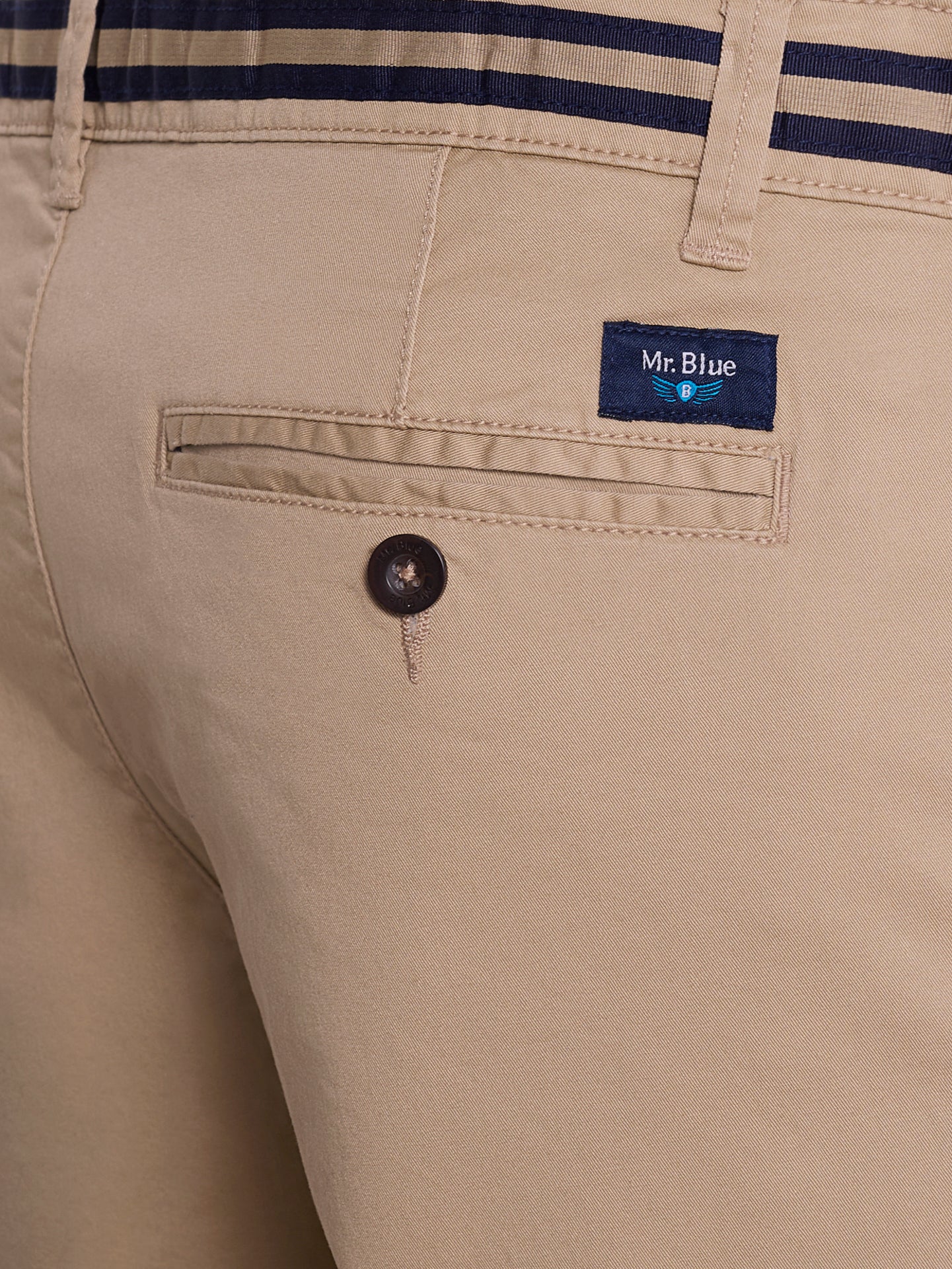 REGULAR FIT CAMEL COTTON BERMUDA MR. BLUE