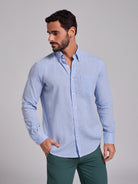 BLUE LINEN SHIRT LONG SLEEVE REGULAR FIT MR. BLUE