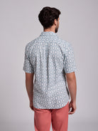 BLUE LINEN SHIRT SHORT SLEEVE REGULAR FIT MR. BLUE