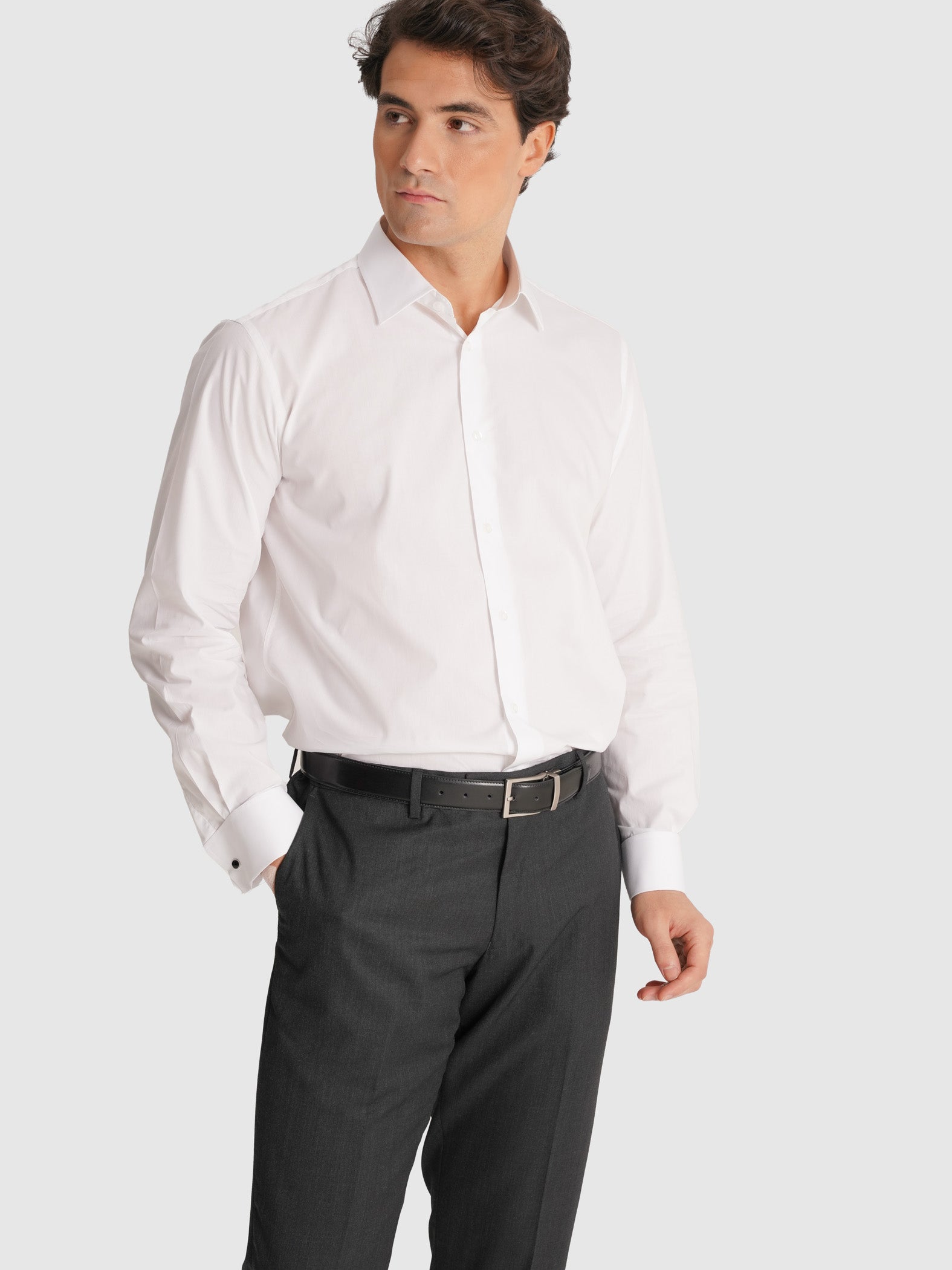 CAMISA POPELINE BRANCA MANGA COMPRIDA CLASSIC FIT MR. BLUE