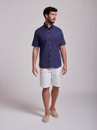 BLUE COTTON SHIRT SHORT SLEEVE REGULAR FIT MR. BLUE