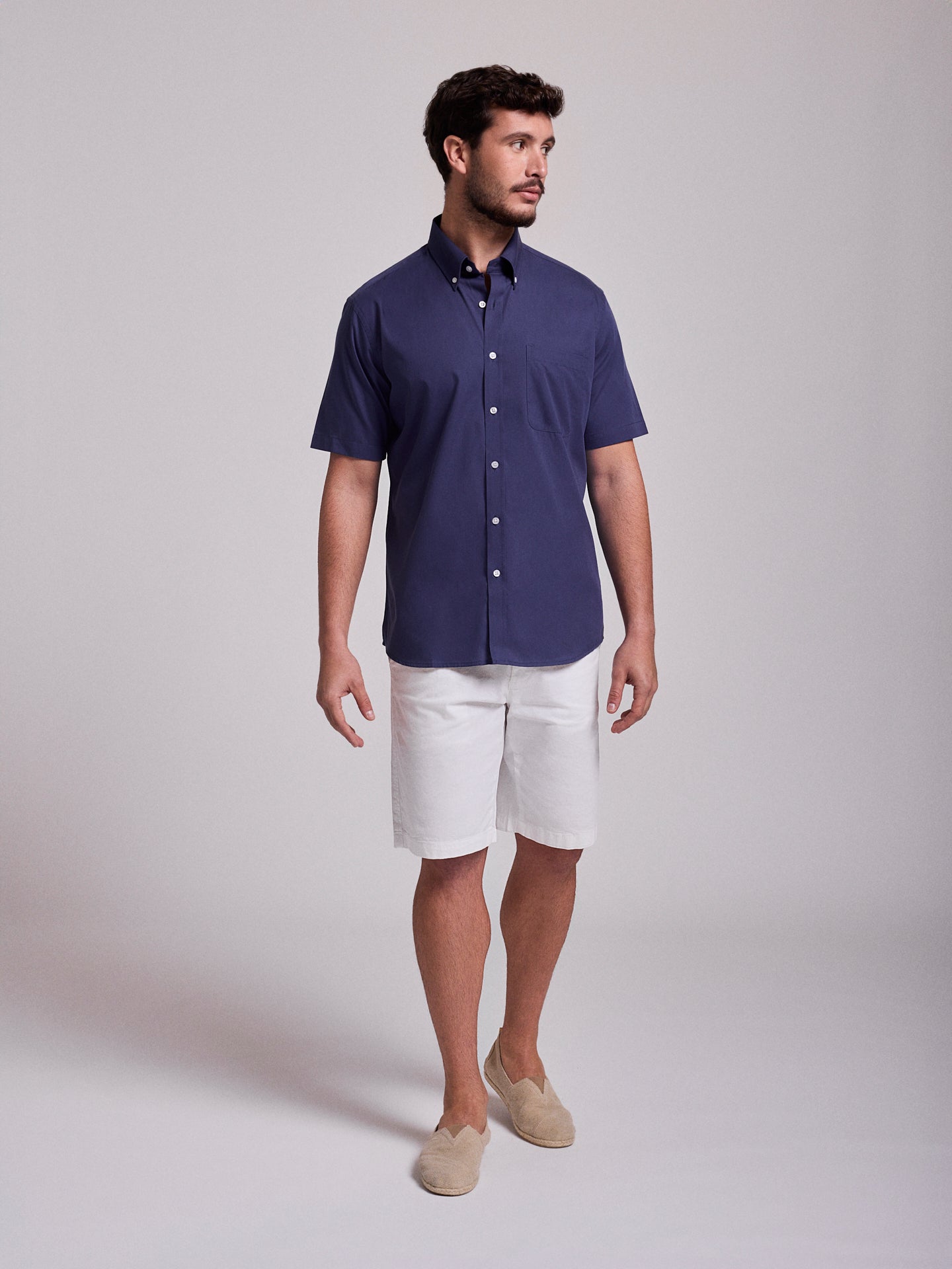 BLUE COTTON SHIRT SHORT SLEEVE REGULAR FIT MR. BLUE