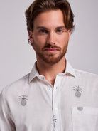 GREEN LINEN SHIRT SHORT SLEEVE REGULAR FIT MR. BLUE