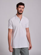WHITE POLO SHORT SLEEVES REGULAR FIT MR. BLUE