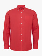 Camisa de corte estándar de lino rosa de Mr. Blue
