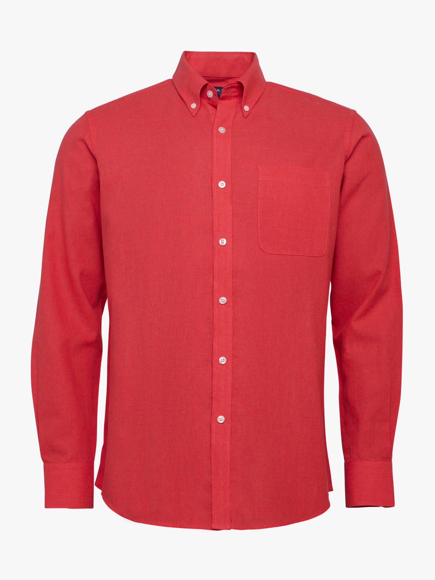 Camisa de corte estándar de lino rosa de Mr. Blue