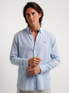 BLUE LINEN SHIRT LONG SLEEVE REGULAR FIT MR. BLUE