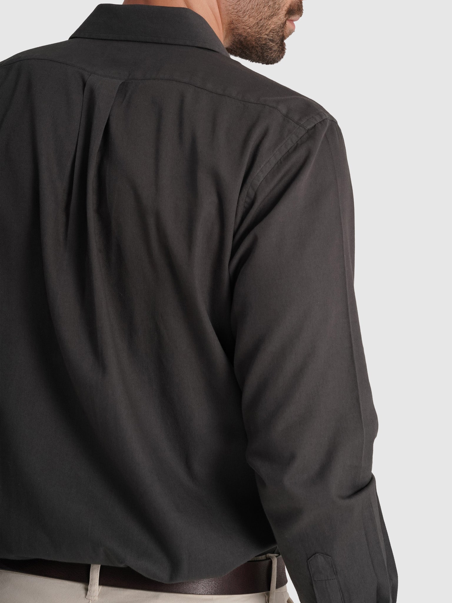 CAMISA ALGODÓN GRIS MANGA LARGA REGULAR FIT MARK BELLUCCI
