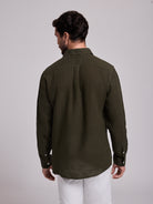 CAMISA LINHO VERDE MANGA COMPRIDA TAILORED FIT MARK BELLUCCI