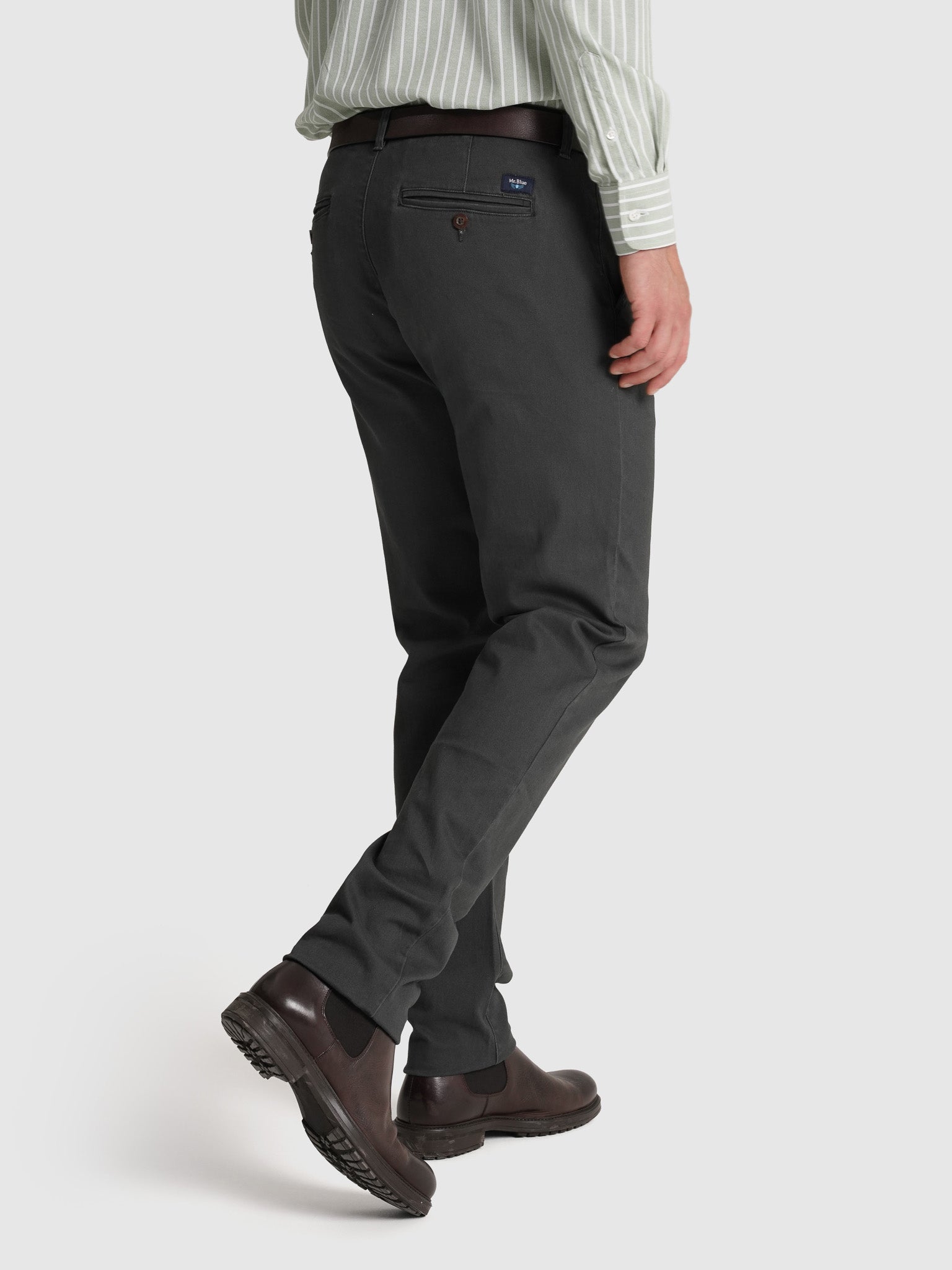 Calça Algodão Cinzentas Slim Fit Mr. Blue