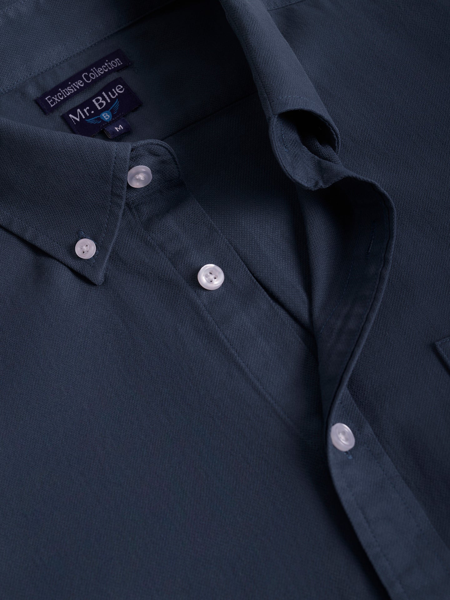 BLUE REGULAR FIT MR SHIRT. BLUE