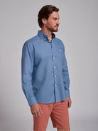 BLUE LINEN SHIRT LONG SLEEVE REGULAR FIT MR. BLUE