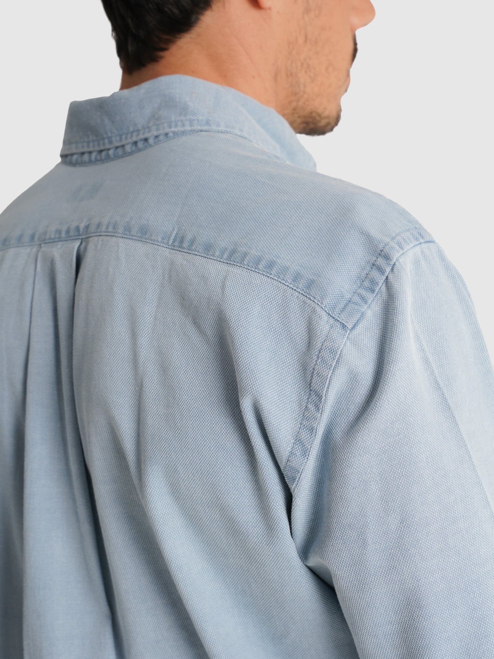 BLUE LONG SLEEVE REGULAR FIT MR SHIRT. BLUE