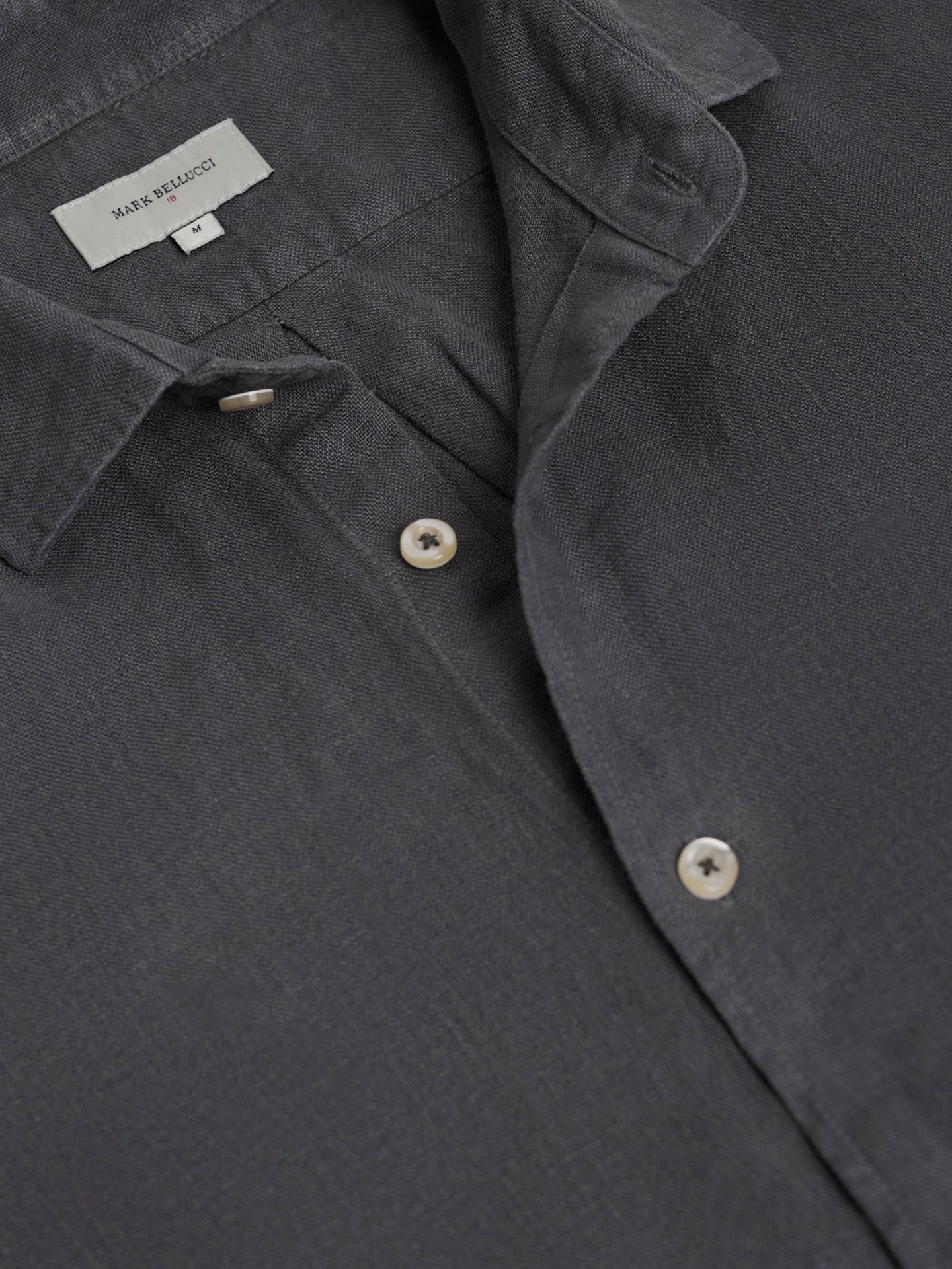 Camisa entallada de lino gris Mr. Blue