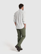 Camisa Linho Azul Manga Comprida Tailored Fit Mr. Blue