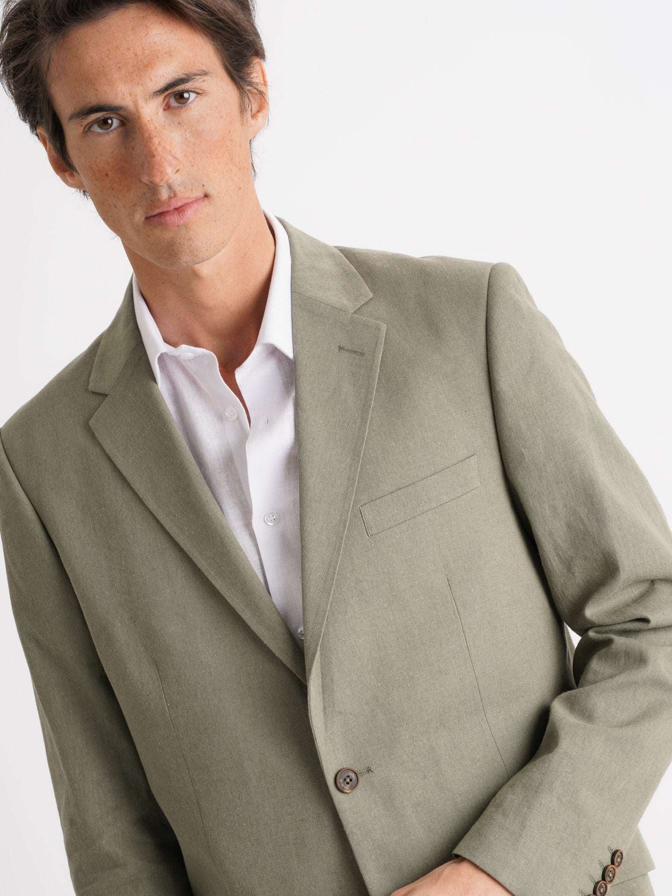Mr. Blue Green Linen Blazer