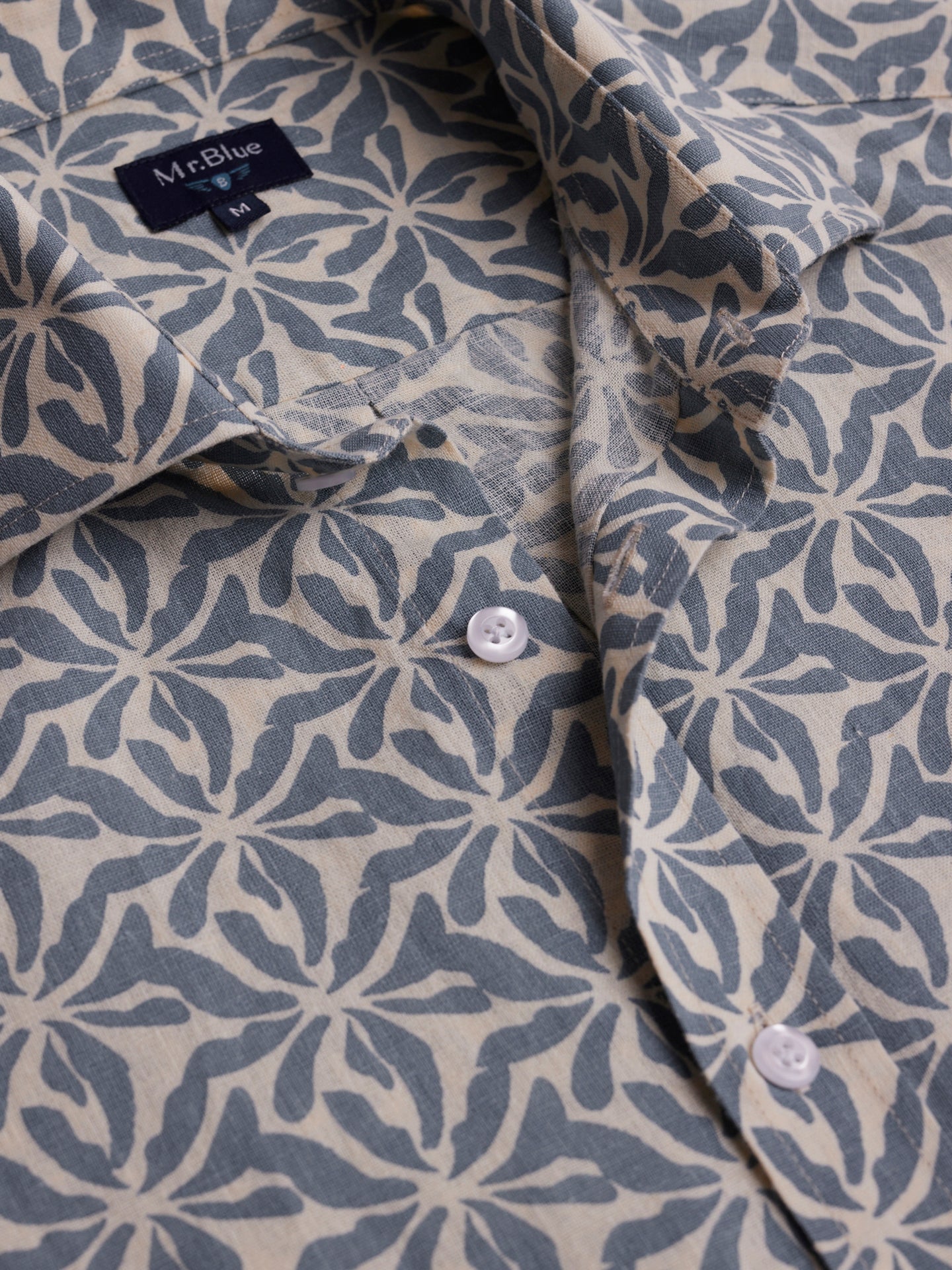 Camisa Regular Fit Lino Azul Mr. Blue