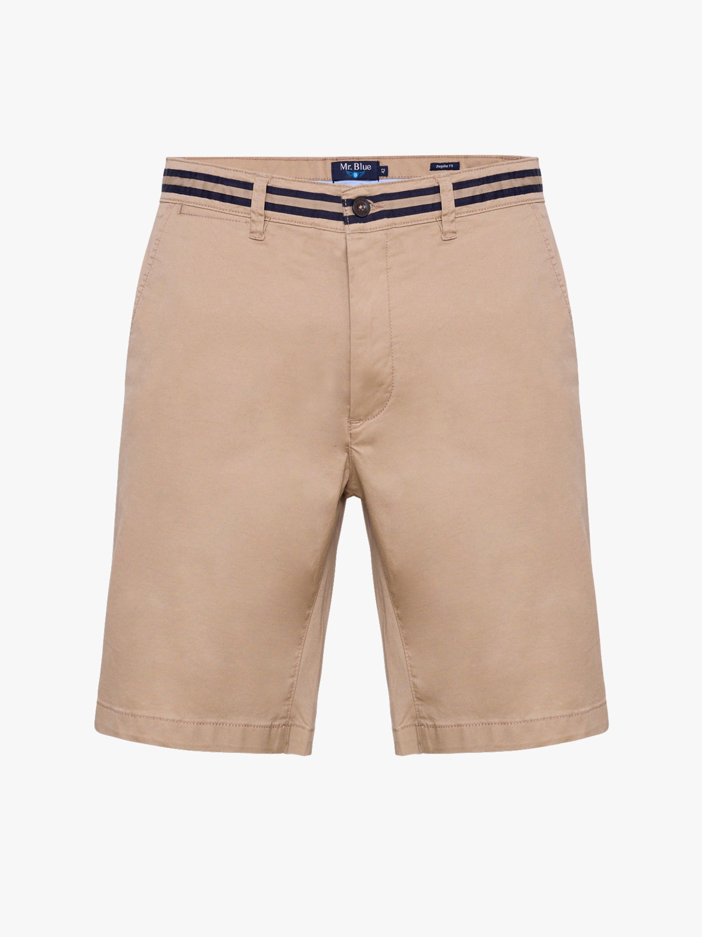 REGULAR FIT CAMEL COTTON BERMUDA MR. BLUE