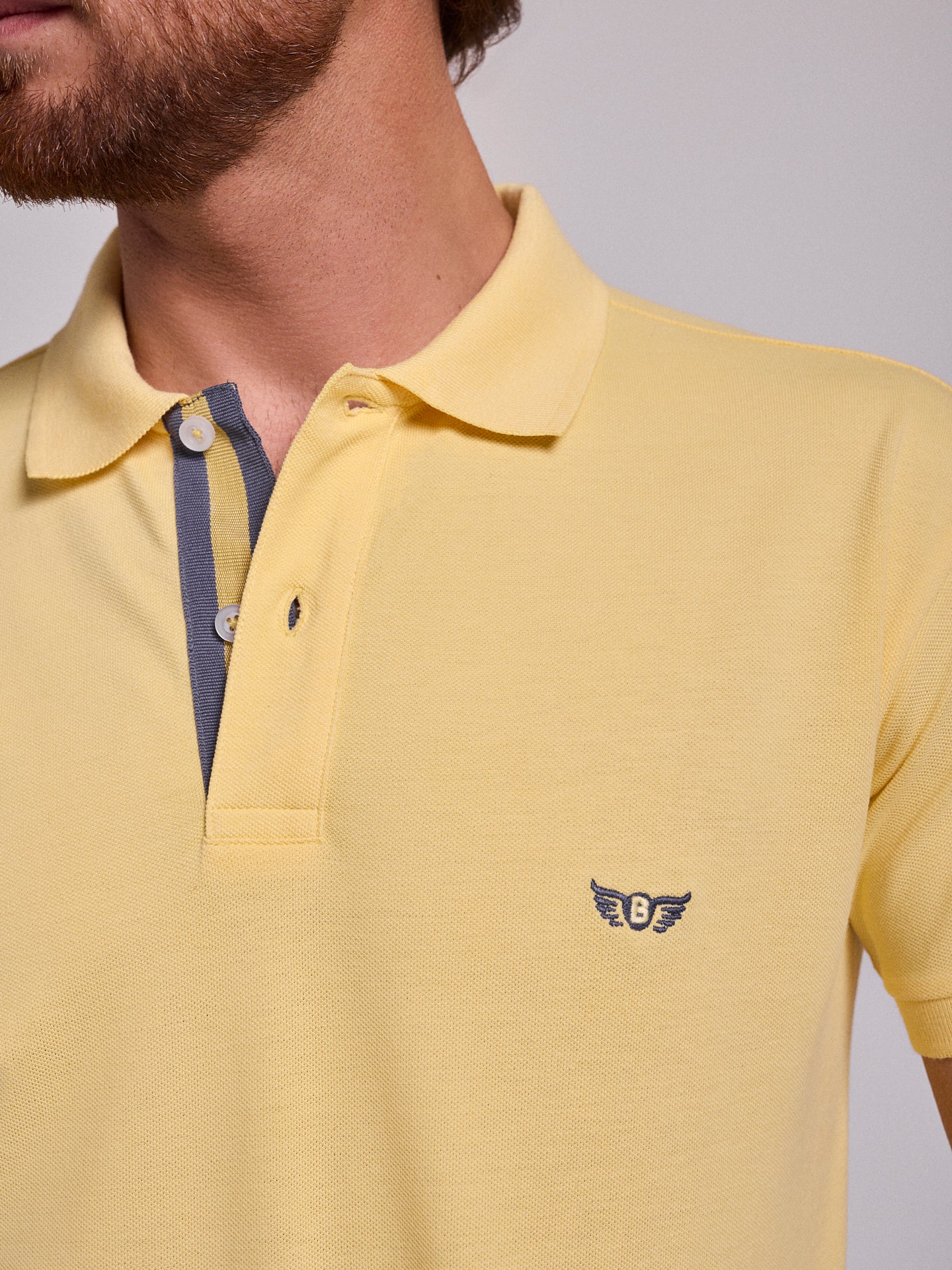 POLO AMARILLO MANGA CORTA REGULAR FIT MR. AZUL