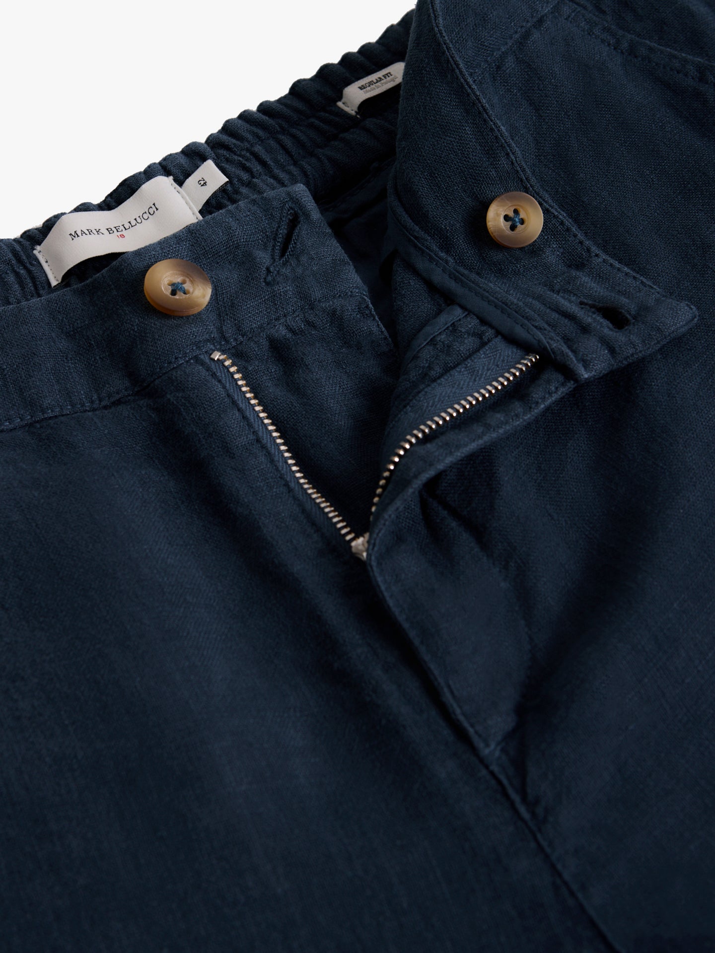 PANTALÓN LINO AZUL REGULAR FIT MARK BELLUCCI