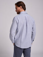 BLUE LINEN SHIRT LONG SLEEVE REGULAR FIT MR. BLUE