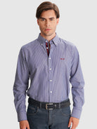BLUE REGULAR FIT MR SHIRT. BLUE